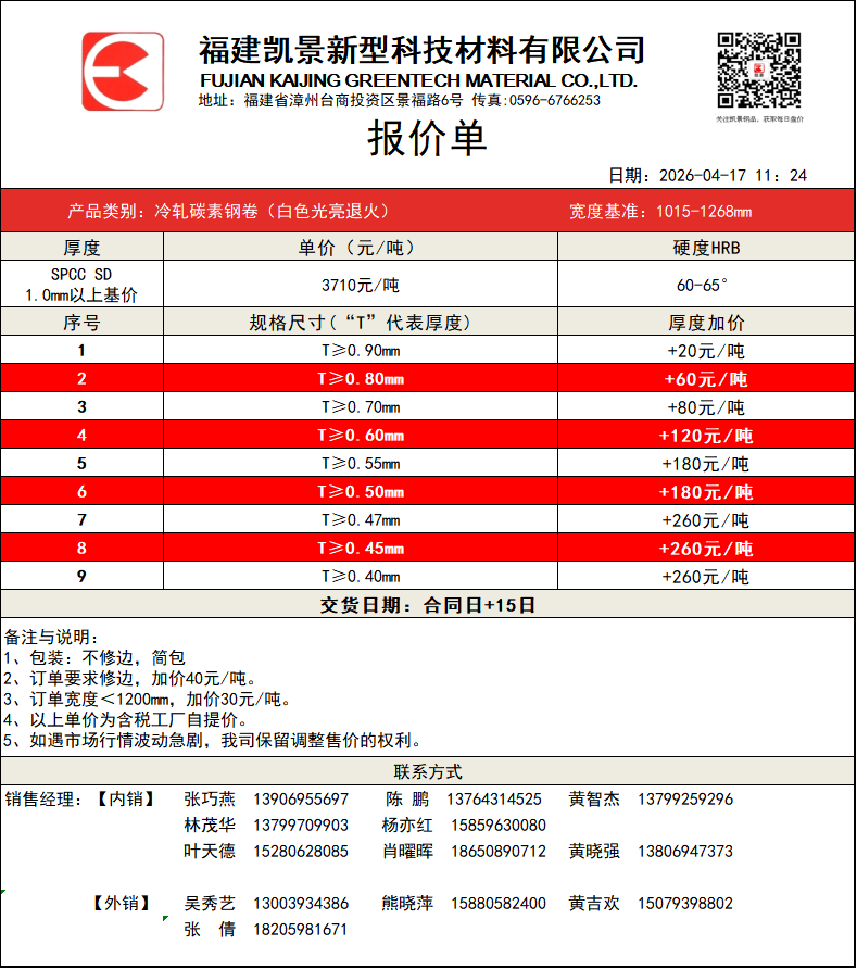 福建凯景新型科技材料有限公司